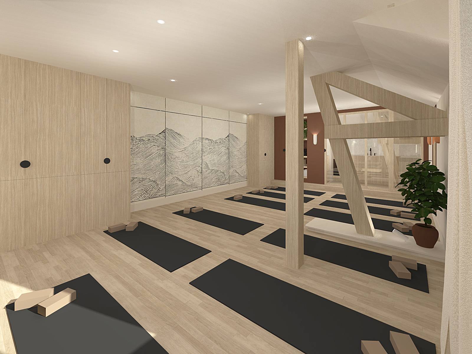 Agencement d'une salle de yoga dans un ancien appartement
