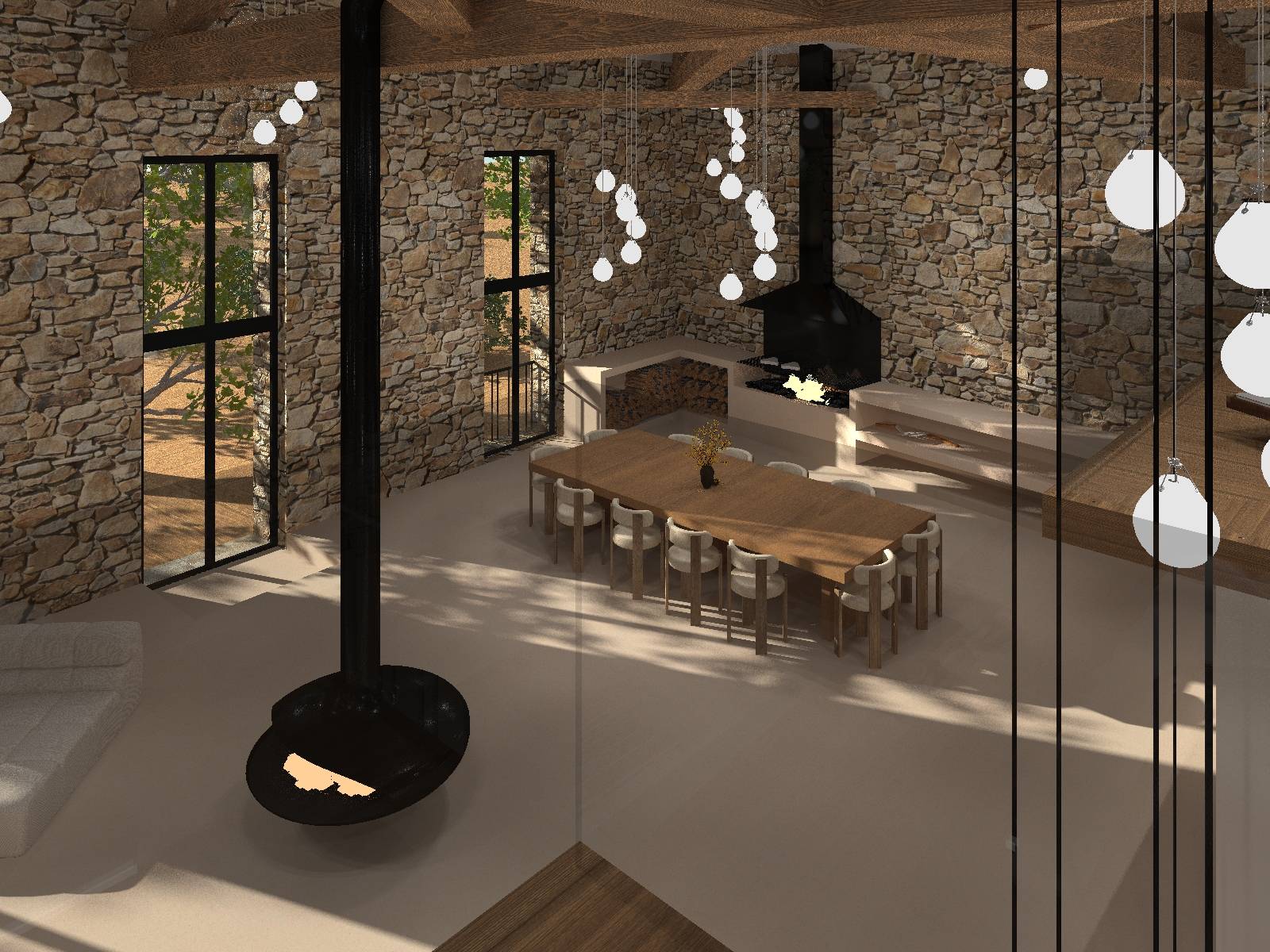 Agencement d'une vieille bâtisse en espace de réception