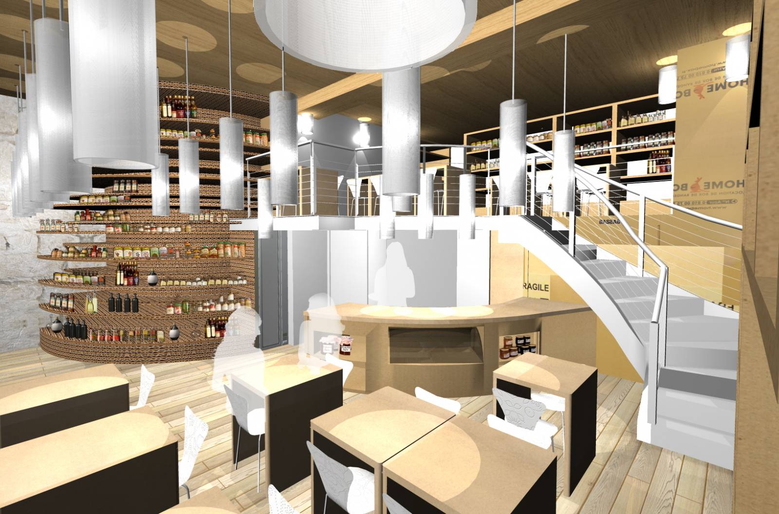 Aménagement intérieur écologique en carton 