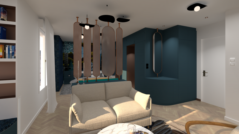 Intérieur d'un studio réaménagé