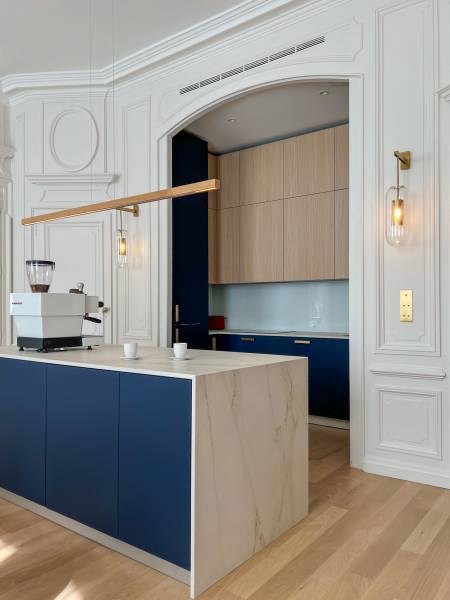 Agencement d'une cuisine dans un appartement haussmannien à Lyon