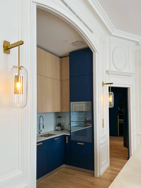 Création d'une cuisine dans une alcôve d'un bel appartement à Lyon