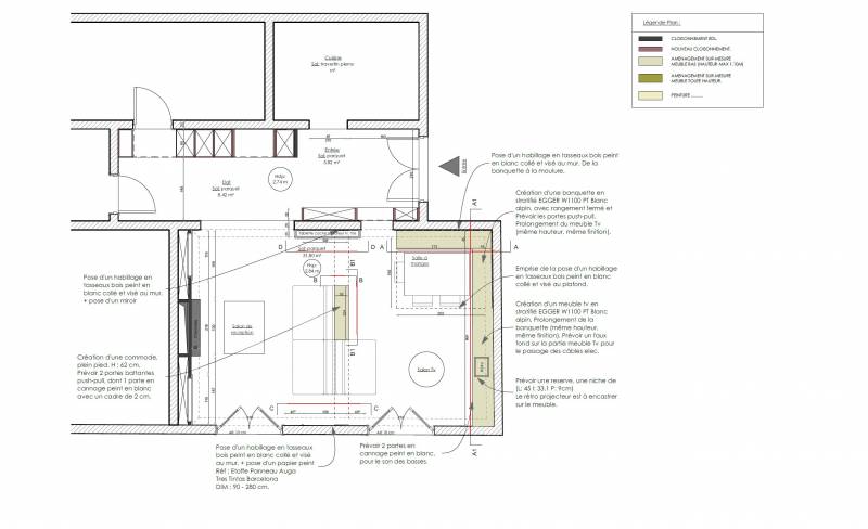 Plan d'aménagement d'un séjour à Lyon