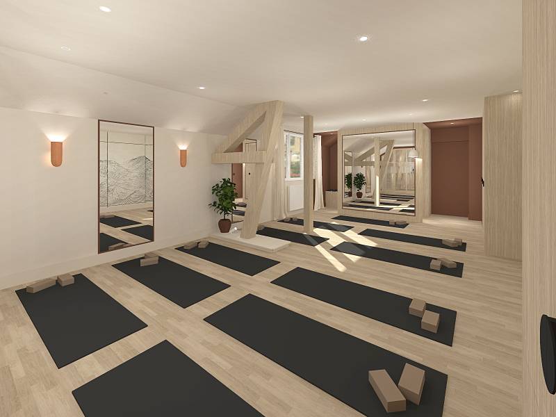 Agencement sur mesure d'une salle de yoga dans un ancien appartement 