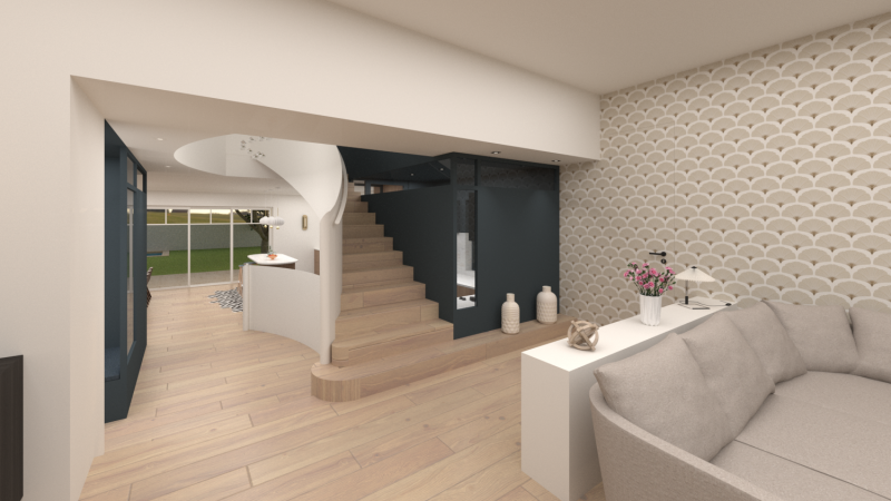 Agencement d'un escalier courbe sur mesure en métal