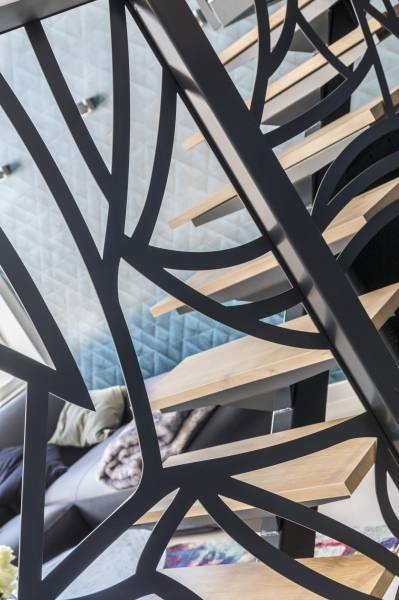 Garde corps moderne avec mezzanine en acier 