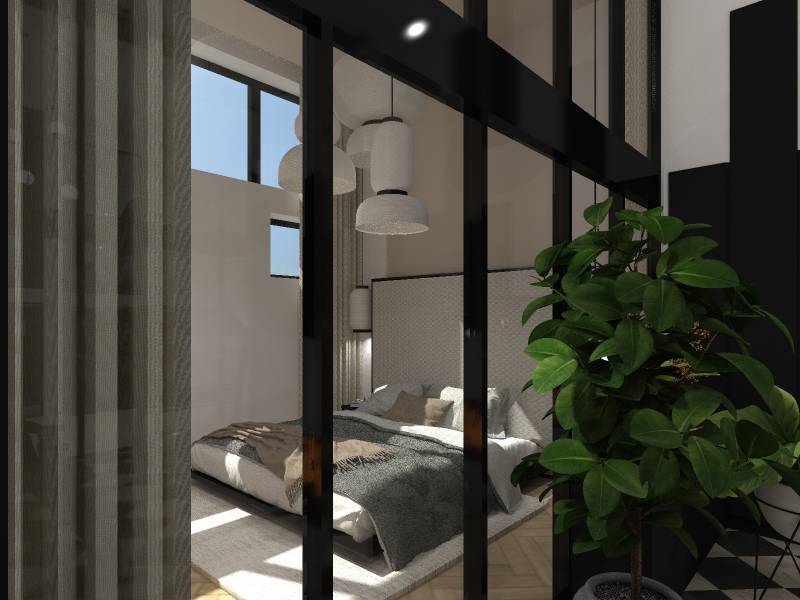 Aménagement d'un loft avec des grandes verrières