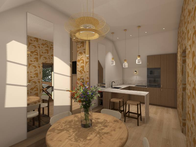 Agencement sur mesure de la pièce de vie salle à manger / cuisine