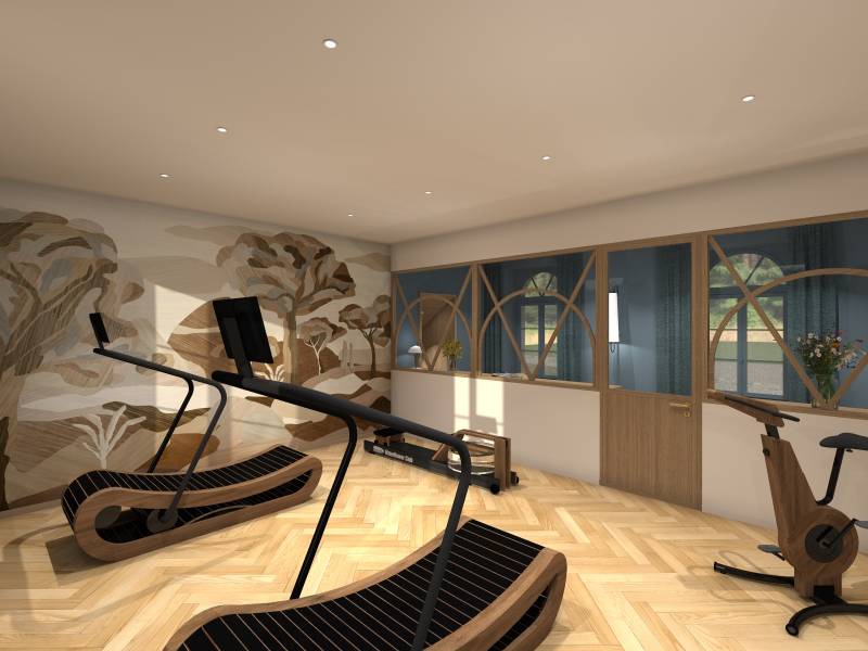 Vue depuis la salle de sport sur les verrières